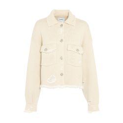 Cashmere fringed Denim Jacket by BARRIE
