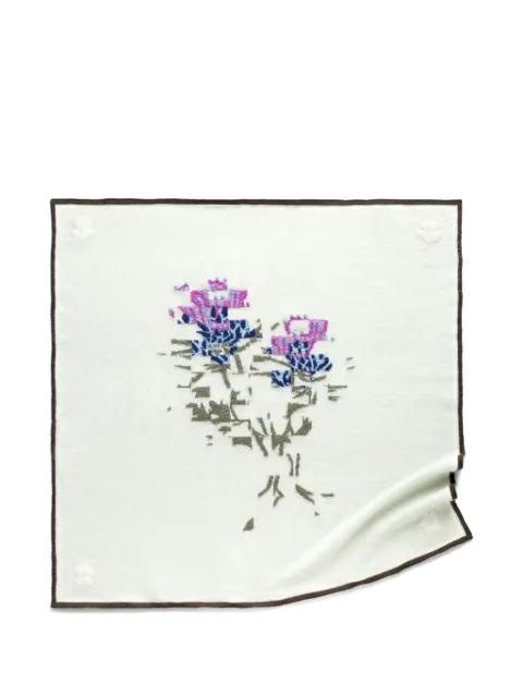 Cashmere scarf with thistle motif by BARRIE