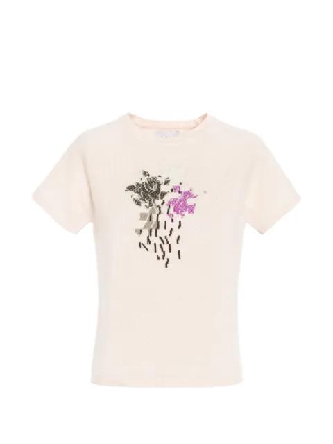 Cashmere top with floral motif by BARRIE