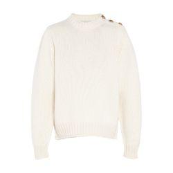 Chunky cashmere jumper with gold buttons by BARRIE