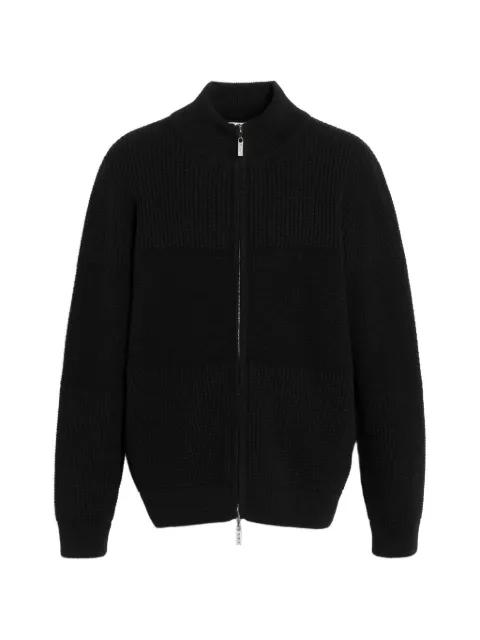 Chunky waffle-effect zip cardigan by BARRIE