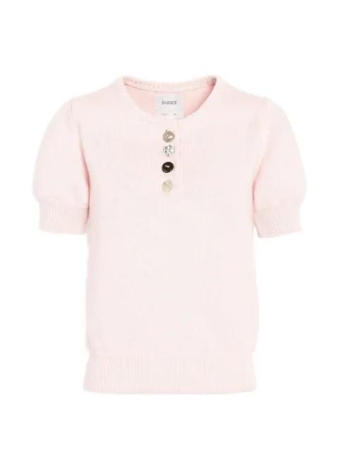 Cotton and cashmere top with jewelled buttons by BARRIE