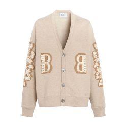 Cotton cardigan with a cashmere B logo by BARRIE