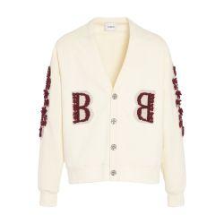 Cotton cardigan with a cashmere B logo by BARRIE