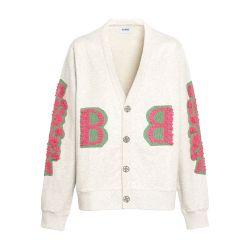 Cotton cardigan with a cashmere B logo by BARRIE