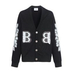 Cotton cardigan with a cashmere B logo by BARRIE