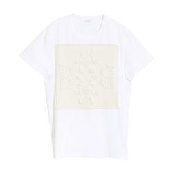 Cotton t-shirt with Barrie logo cashmere patch by BARRIE
