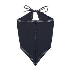 Denim cashmere and cotton scarf by BARRIE