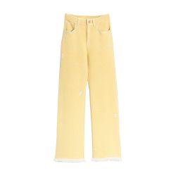 Denim fringed cashmere and cotton trousers by BARRIE