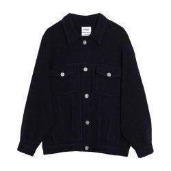 Denim oversized cashmere and cotton jacket by BARRIE