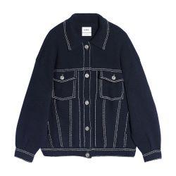 Denim oversized cashmere and cotton jacket by BARRIE