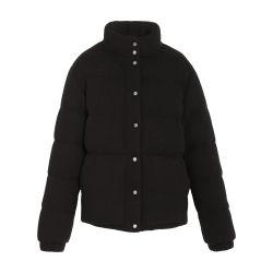 Down jacket in cashmere, wool and silk with thin stripes by BARRIE