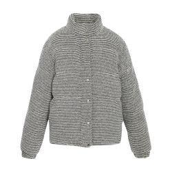 Down jacket in cashmere, wool and silk with thin stripes by BARRIE