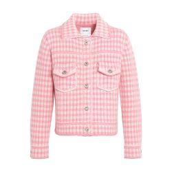 Gingham print fitted denim jacket in cashmere and cotton by BARRIE