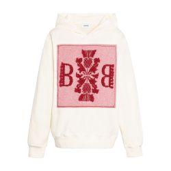Hoodie with logo cashmere patch by BARRIE