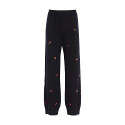 Iconic trousers in cashmere with floral embroidery by BARRIE