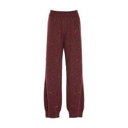 Iconic trousers in cashmere with floral embroidery by BARRIE