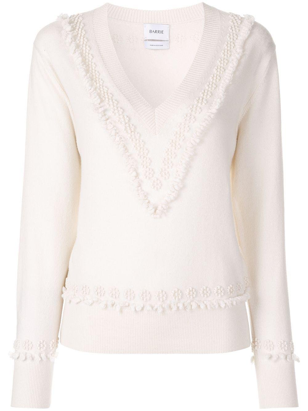 Romantic Timeless cashmere V neck pullover by BARRIE
