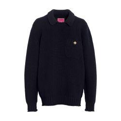 + Sofia Coppola - Chunky cashmere jumper with polo shirt collar by BARRIE