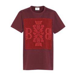 Sparkling t-shirt with cashmere B logo patch by BARRIE