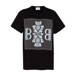 Sparkling t-shirt with cashmere B logo patch by BARRIE