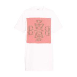 T-shirt dress with logo cashmere patch by BARRIE