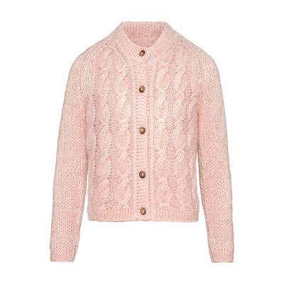 Tartan cashmere cardigan with B logo by BARRIE
