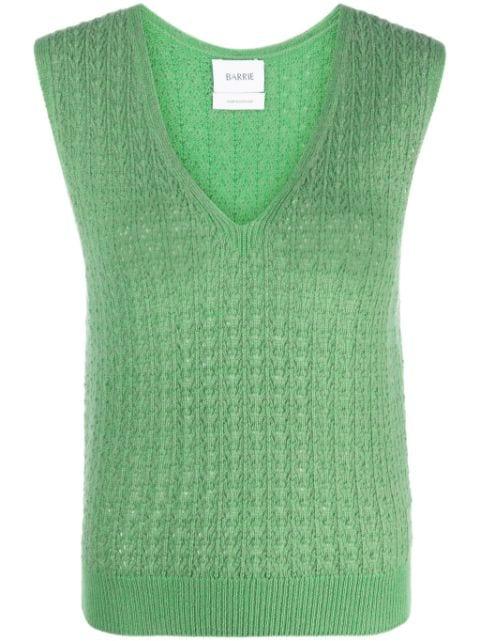 V-neck sleeveless cashmere top by BARRIE