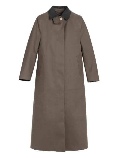 button-fastening contrast-collar raincoat by BARRIE