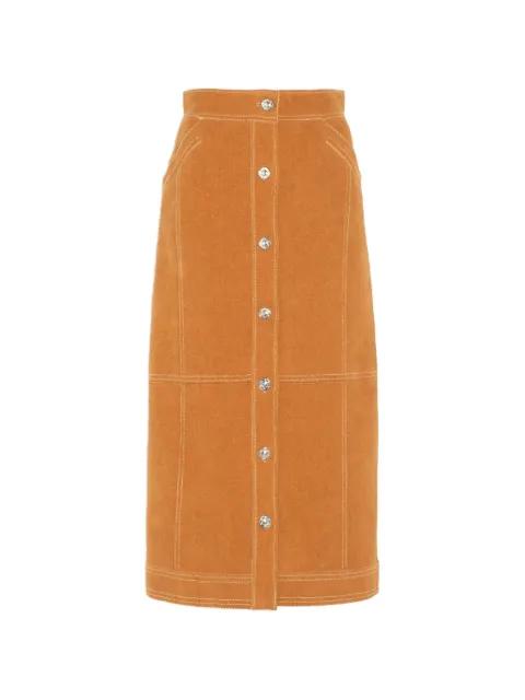 button-fastening midi skirt by BARRIE