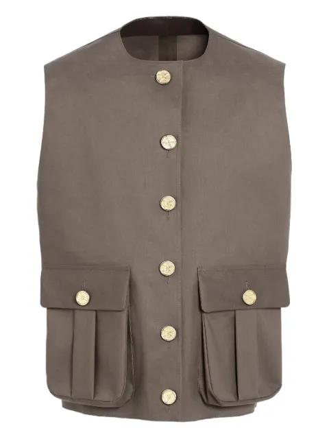 button-fastening sleeveless jacket by BARRIE