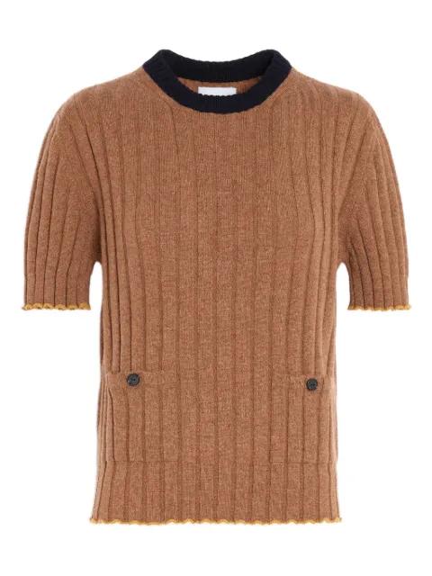 cashmere-blend ribbed T-shirt by BARRIE
