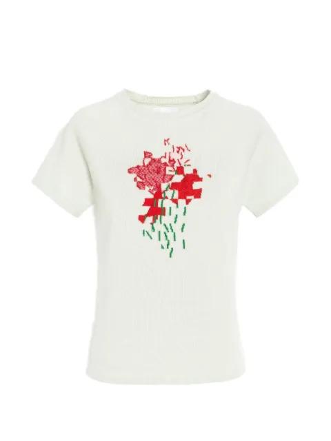 cashmere floral motif top by BARRIE