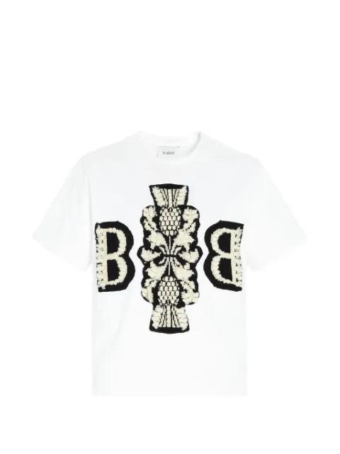 cashmere-patch cropped T-shirt by BARRIE