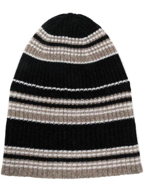 cashmere striped beanie hat by BARRIE