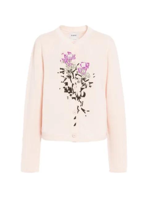 cashmere with floral motif cardigan by BARRIE
