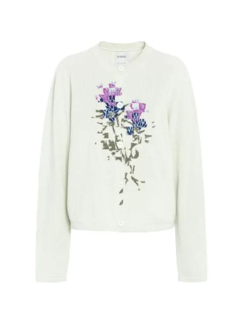 cashmere with floral motif cardigan by BARRIE