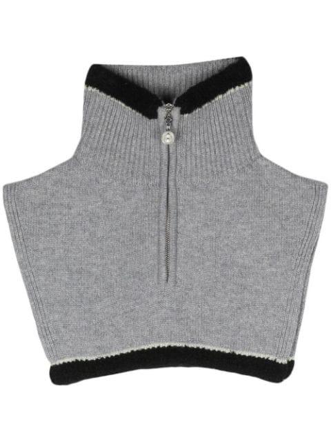 cashmere zip-up collar by BARRIE