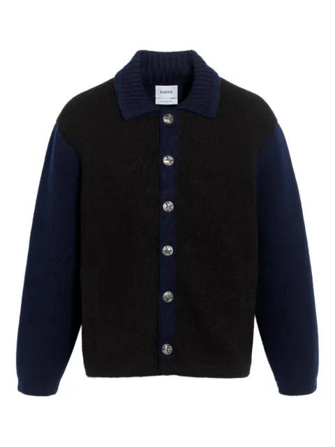 colour-block button cardigan by BARRIE