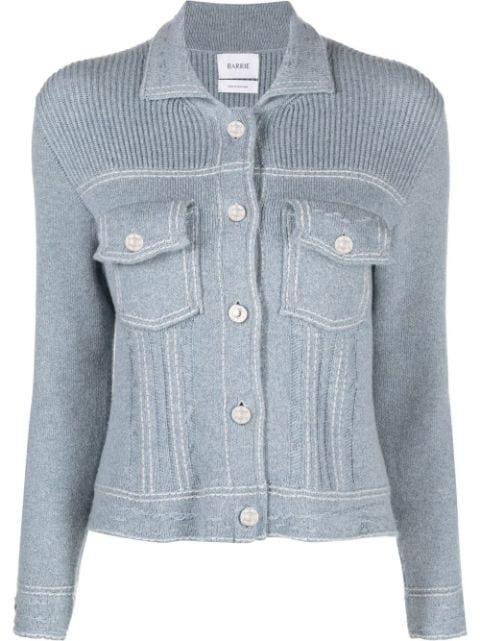 contrast-stitch knitted jacket by BARRIE