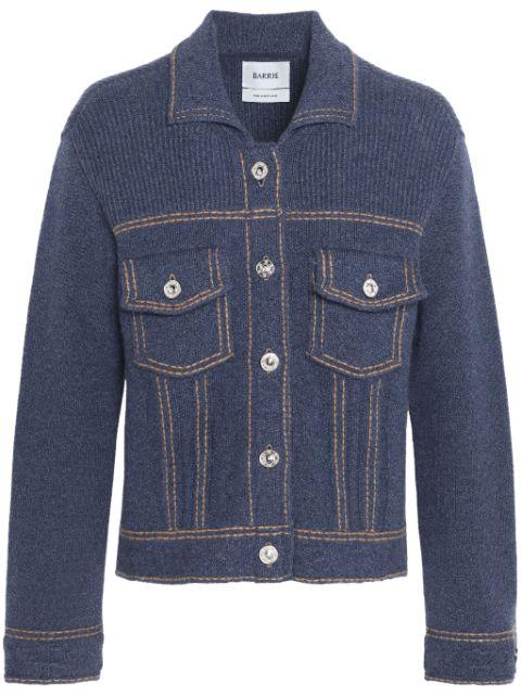 contrast-stitch knitted jacket by BARRIE