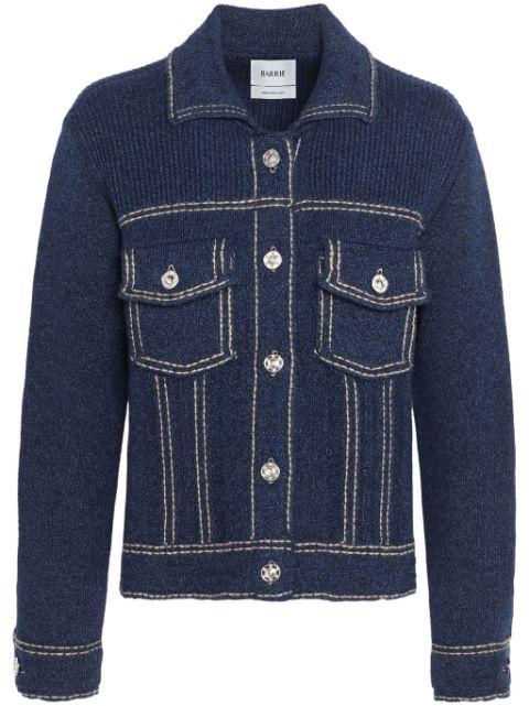 contrast-stitch knitted jacket by BARRIE