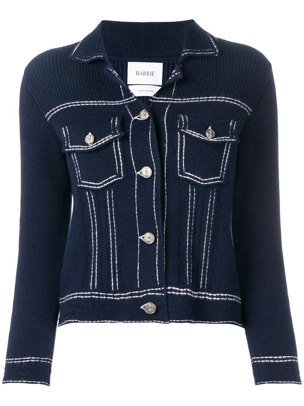 contrast-stitch knitted jacket by BARRIE