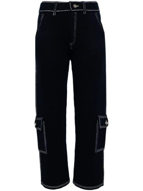 contrast-stitching cargo trousers by BARRIE