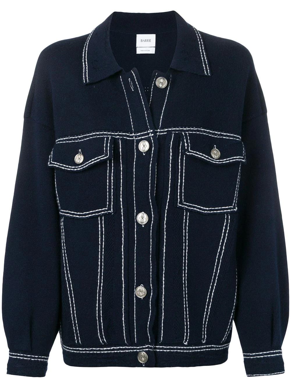 contrast-stitching denim-effect jacket by BARRIE