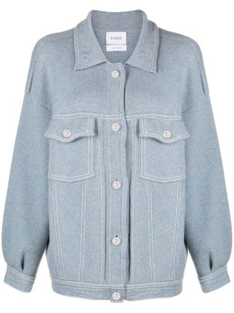 contrast-stitching denim-effect jacket by BARRIE