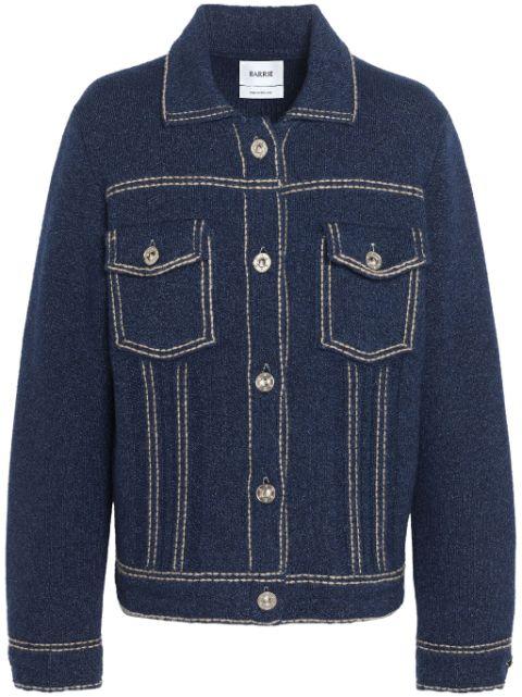contrast-stitching denim-effect jacket by BARRIE