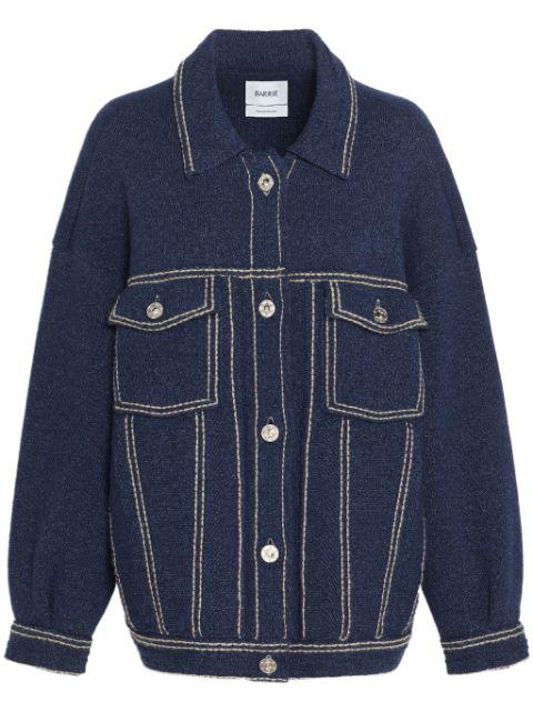 contrast-stitching denim-effect jacket by BARRIE