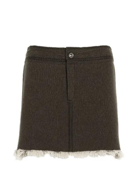 denim fringed mini skirt by BARRIE
