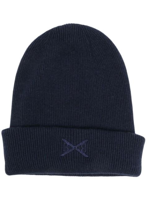 embroidered-logo knit beanie by BARRIE